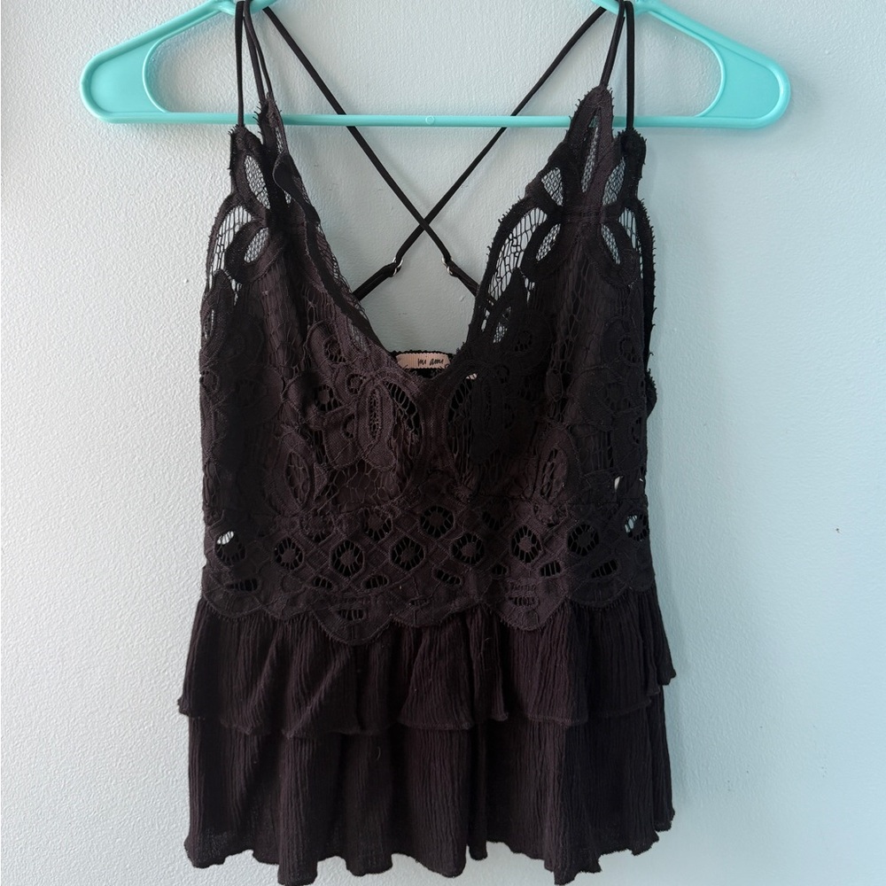 Miami Black Lace Layered Top